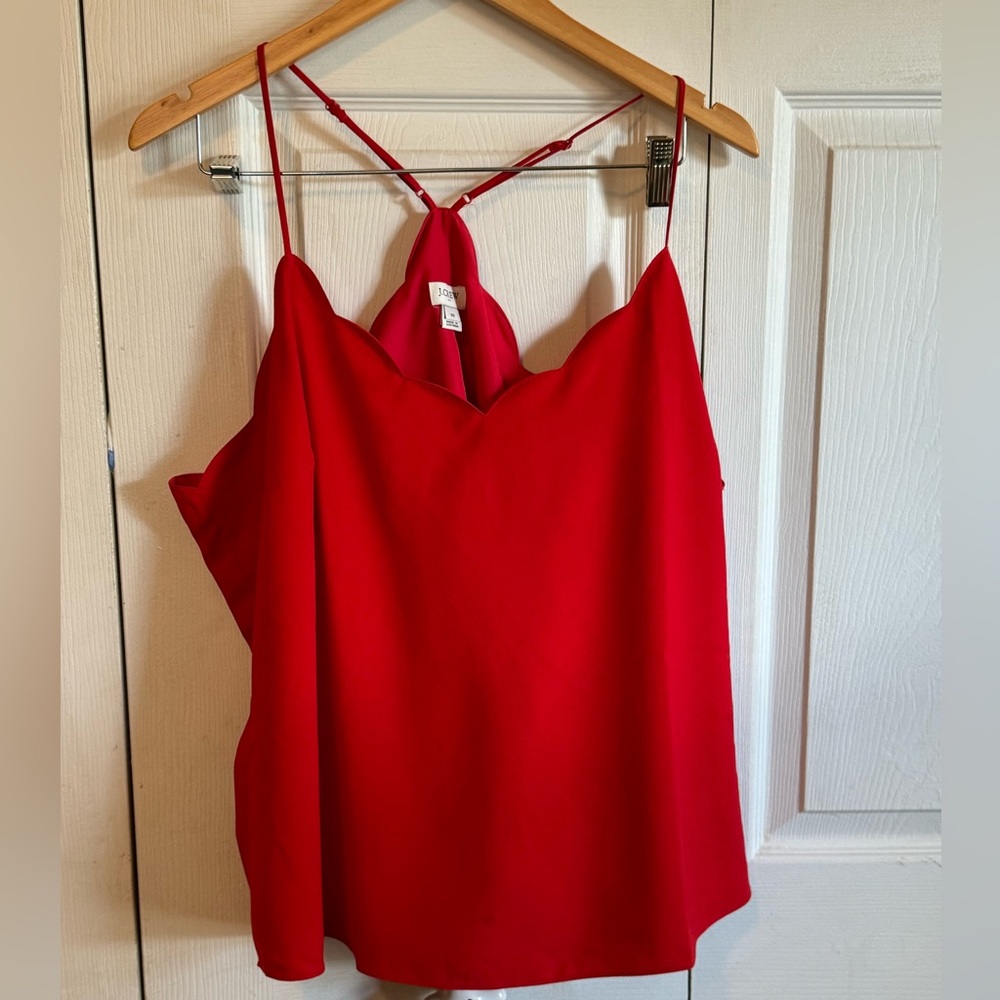 J Crew Scalloped Cami Red NWT size 20